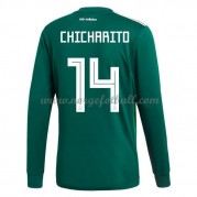 Billige Mexico VM 2018 Fotballdrakter Chicharito 14 Hjemmedraktsett Langermet..